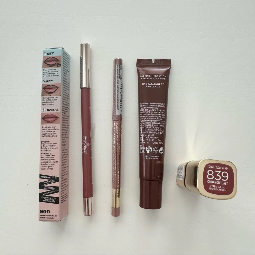 NEW sacheu fenty l’oréal glow recipe lip stain liner lipstick bundle